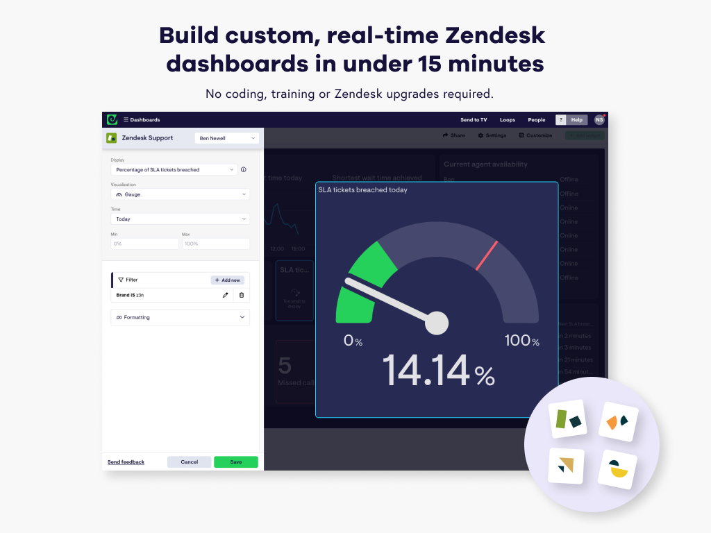 Geckoboard Dashboards for Chat App Integration with Zendesk Chat